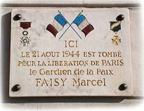 Plaque de Faisy Marcel Eugène
