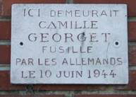 Plaque de Georget Camille