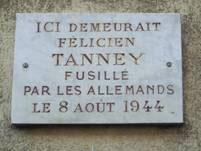 Plaque de Tanney Félicien